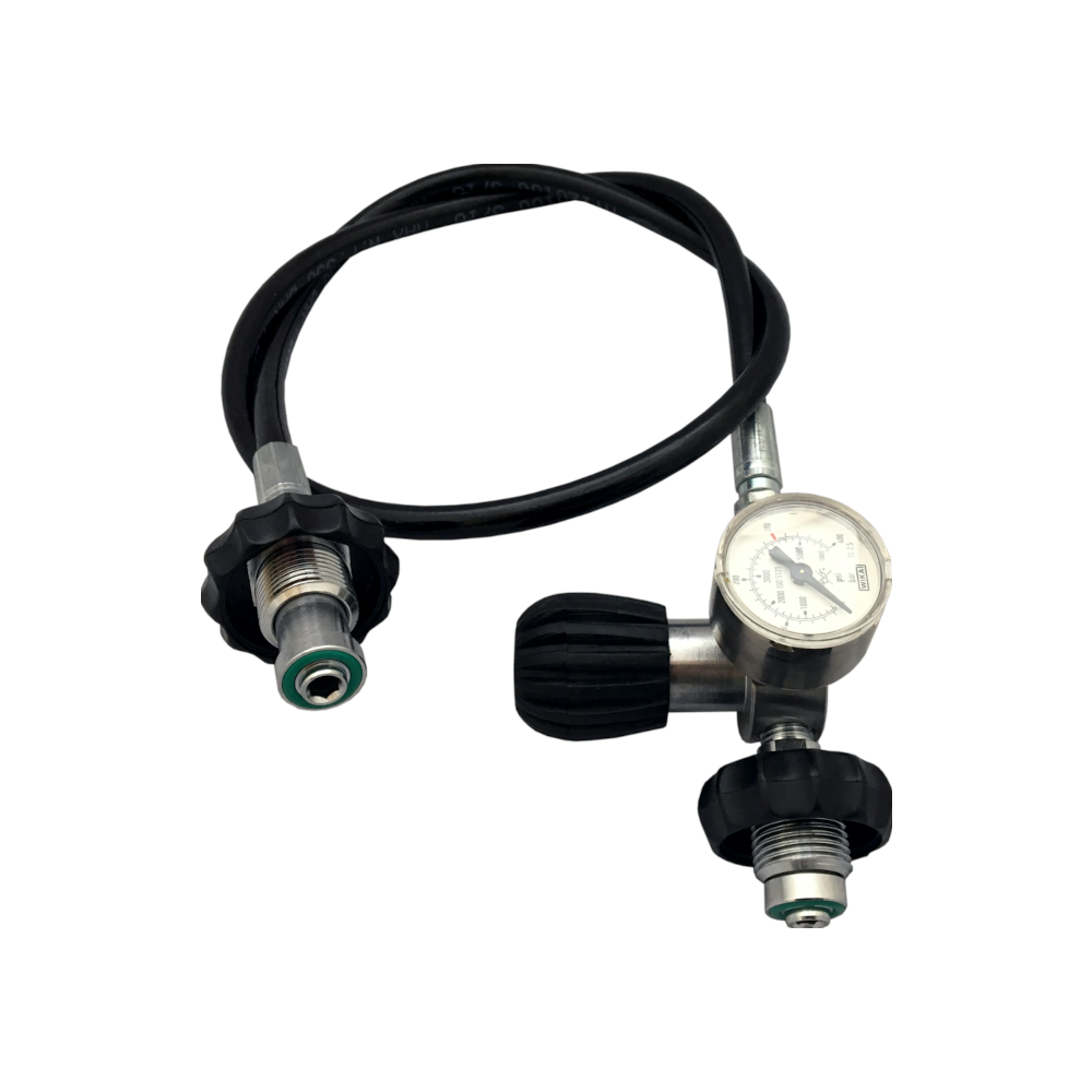 [63006] Lyre 2m 300 bar avec manomètre inox